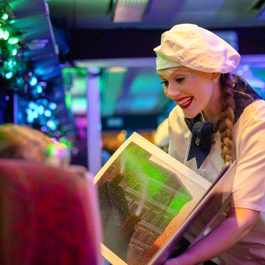 chef on board the polar express train ride