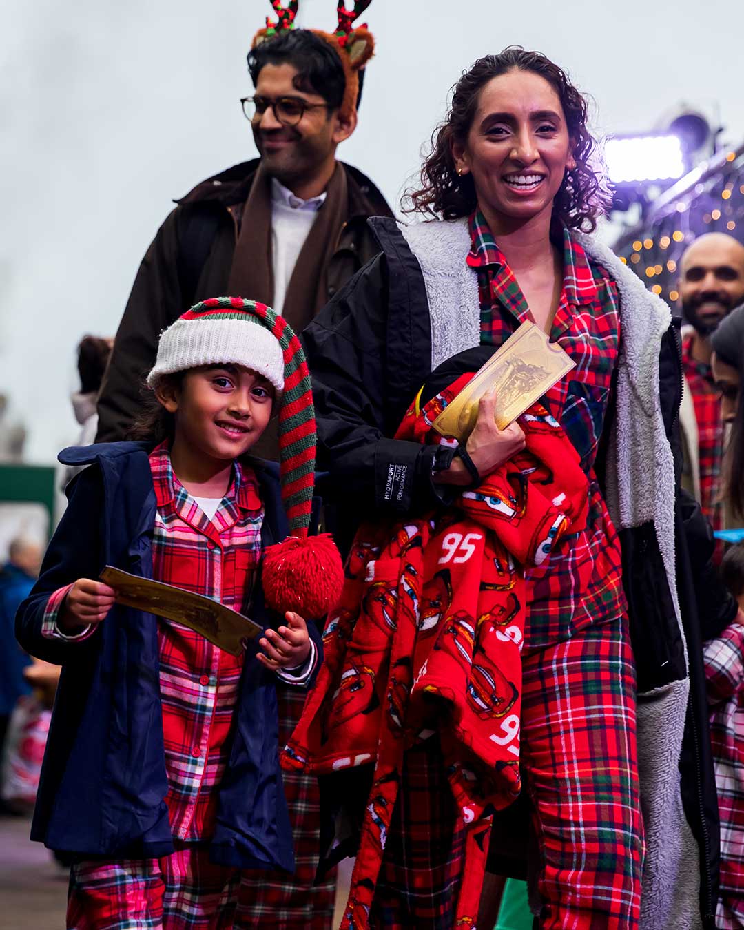 customers at the polar express train ride 